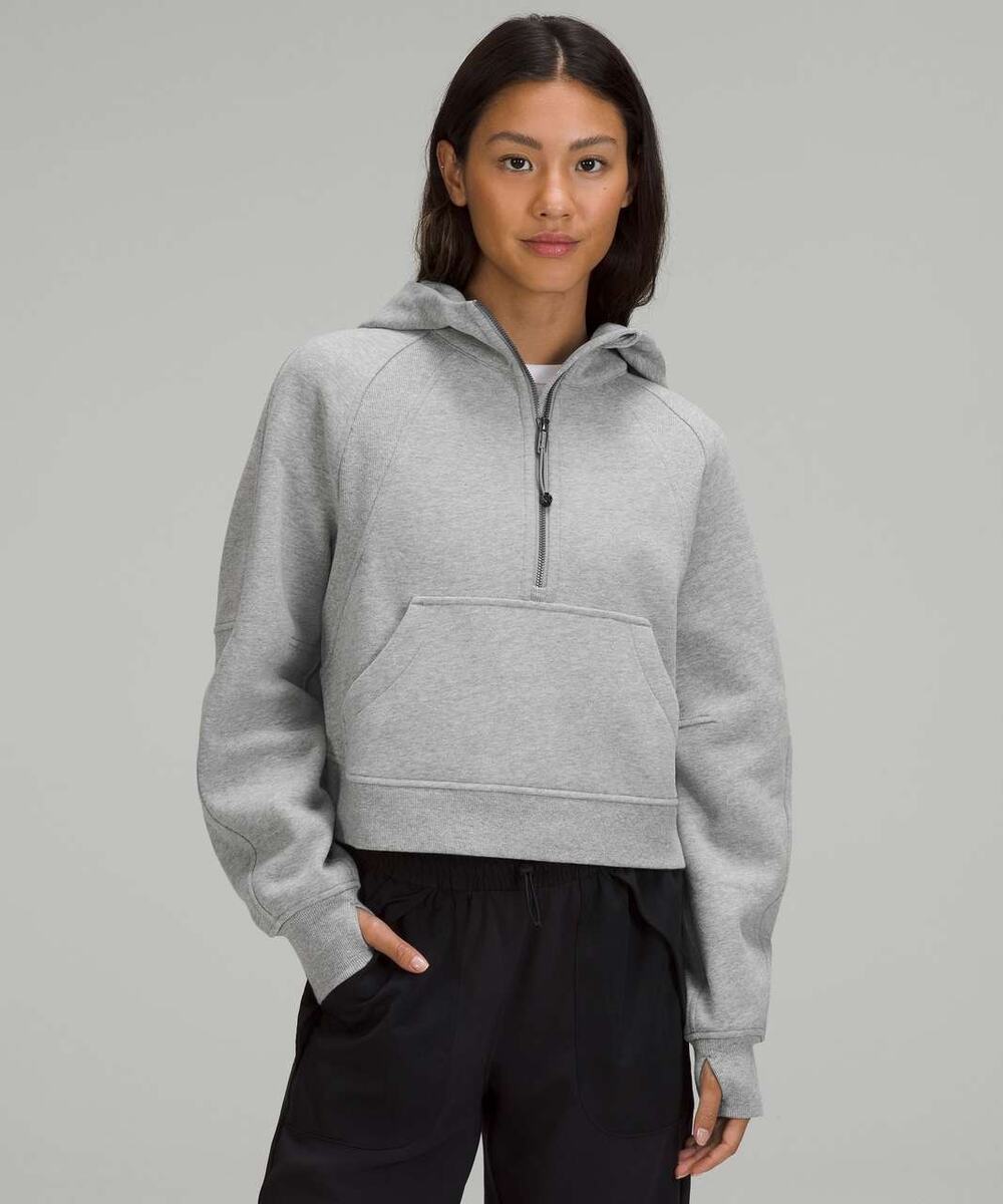 Lululemon Scuba Oversized Half-Zip Hoodie Heathered Core Medium Grey Size XS/S